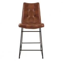 Ivers Stitched Faux Leather Upholstered Counter Stool with Back by Home Decorators Collection