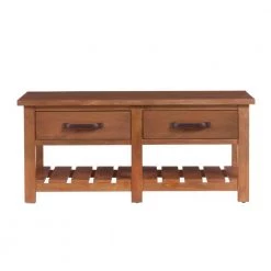 Danforth 42 in. Antique Patina Large Rectangle Wood Coffee Table with 2-Drawers by Home Decorators Collection