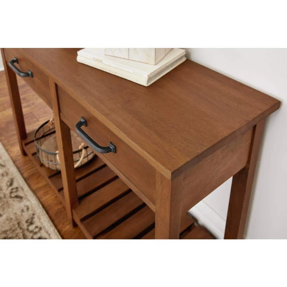 Danforth 48 in. Antique Patina Standard Rectangle Wood Console Table with Drawers by Home Decorators Collection - Image 5