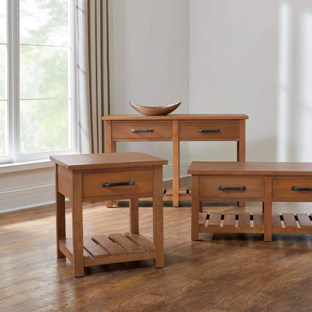 Danforth 48 in. Antique Patina Standard Rectangle Wood Console Table with Drawers by Home Decorators Collection - Image 4