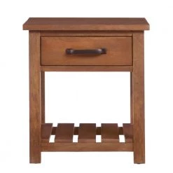 Danforth Square Antique Patina Finish Wood 1 Drawer End Table (22 in. W x 24.5 in. H) by Home Decorators Collection