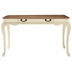 Provence Ivory Writing Desk with Ash Brown Top 54 in. by Home Decorators Collection