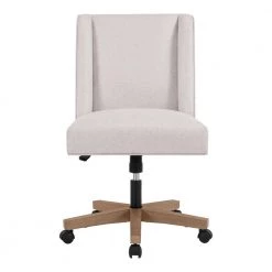 Callaway Wingback Upholstered Office Chair in Biscuit Beige by Home Decorators Collection