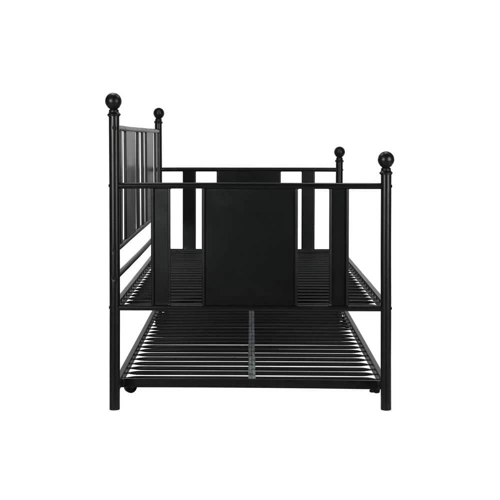 Lila Black Metal Twin Daybed with Trundle by DHP - Image 8