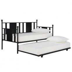Lila Black Metal Twin Daybed with Trundle by DHP