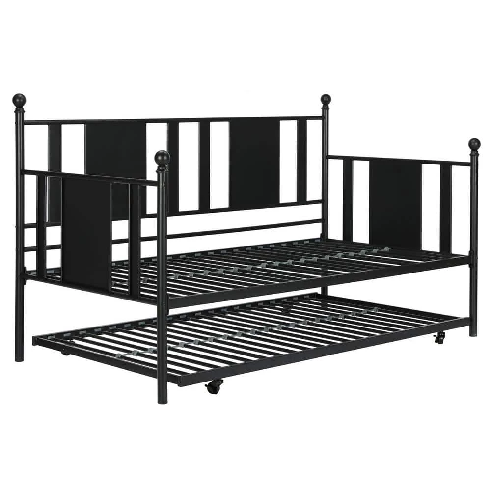 Lila Black Metal Twin Daybed with Trundle by DHP - Image 7