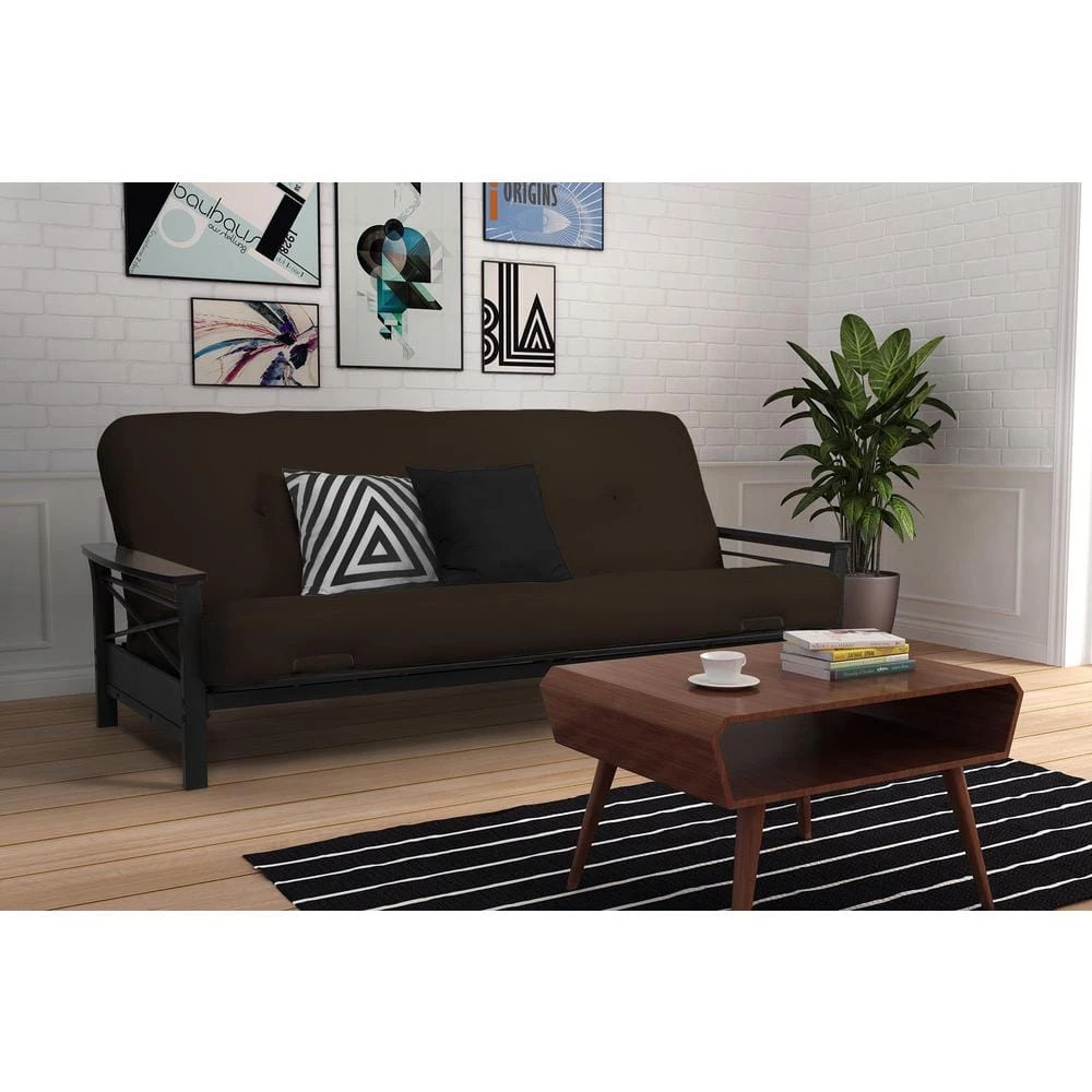 Nella Black and Espresso Futon Frame by DHP - Image 3