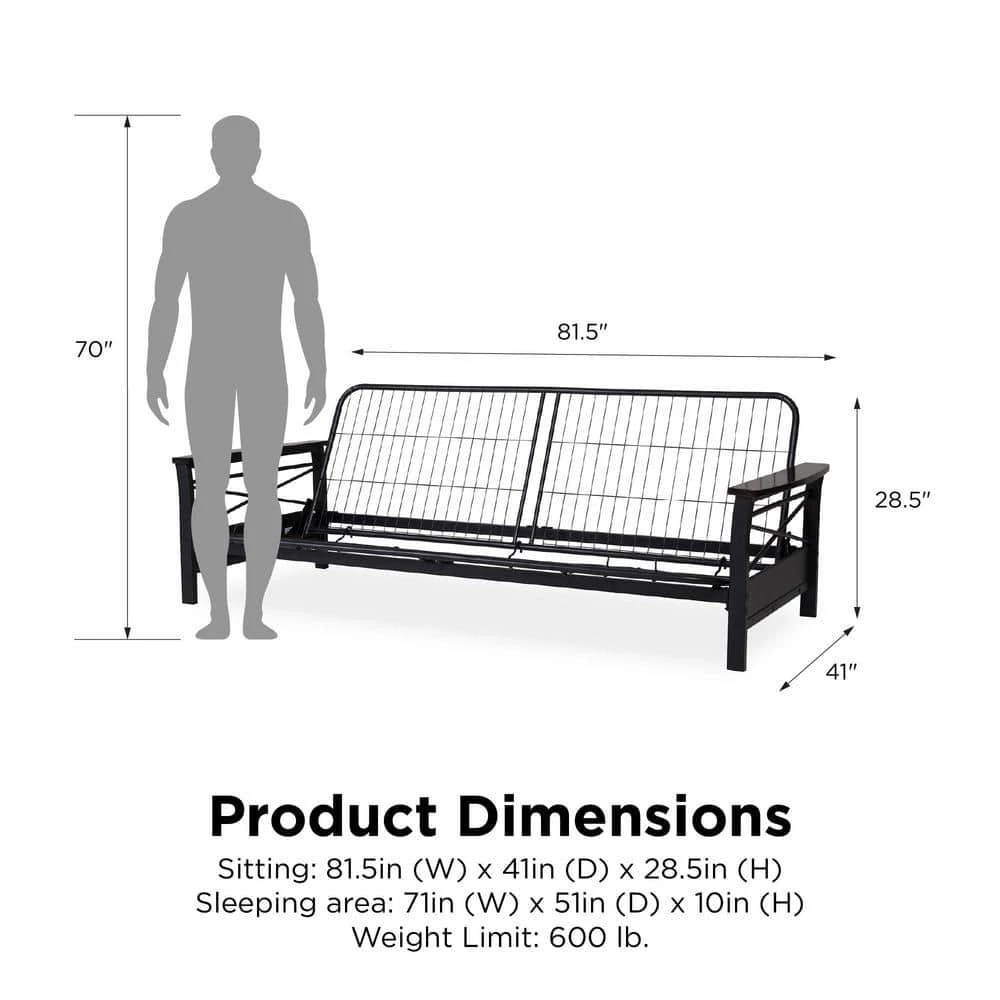 Nella Black and Espresso Futon Frame by DHP - Image 9