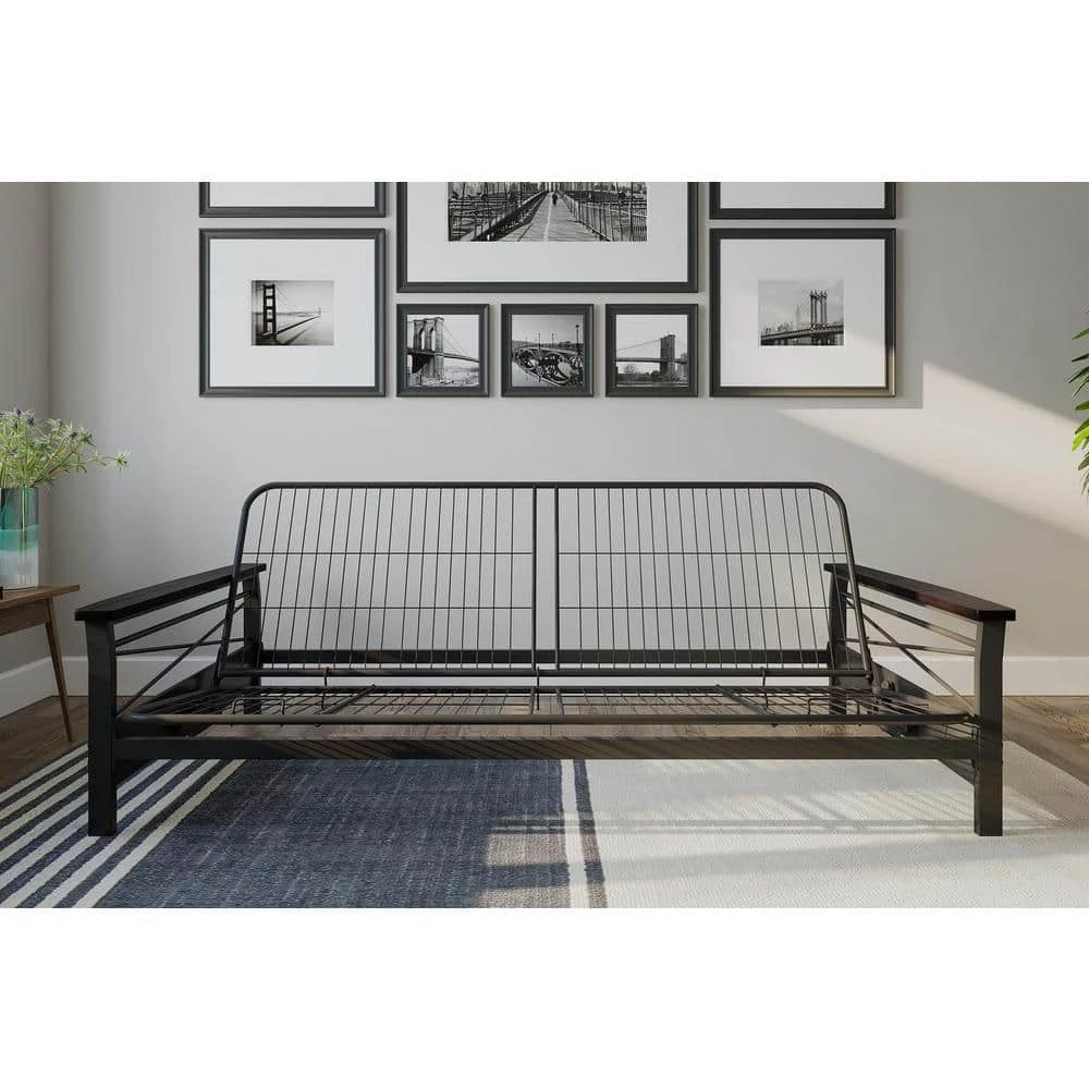 Nella Black and Espresso Futon Frame by DHP - Image 2