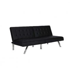 Eva Black Faux Leather Futon by DHP