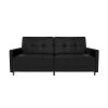 Kory Black Faux Leather Upholstered Coil Futon by DHP