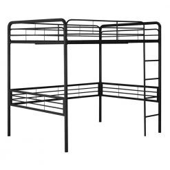Amelia Black Full Metal Loft Bed by DHP