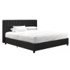 Eva Black Faux Leather Upholstered King Bed by DHP