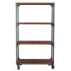 62.75 in. Black/Brown Metal 3-shelf Etagere Bookcase with Open Back by Home Decorators Collection