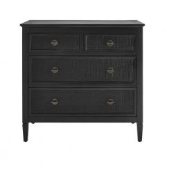 Marsden Black 3-Drawer Cane Chest of Drawers (38 in W. X 36 in H.) by Home Decorators Collection