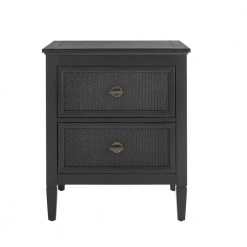 Marsden Black 2-Drawer Cane Nightstand by Home Decorators Collection