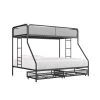 Juliet Black Metal Twin/Full Bunk Bed with Storage by DHP