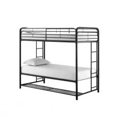 Bellona Black Twin/Twin Bunk Bed with Storage Bin by DHP