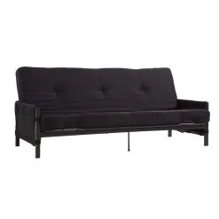 Fairview Black 6 in. Storage Futon With Mattress by DHP