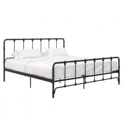 Alicia Farmhouse Black Metal King Bed by DHP