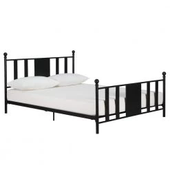 Lila Black Metal Frame Queen Size Platform Bed by DHP