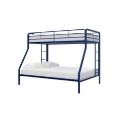 Cindy Blue Metal Twin Over Full Bunk Bed by DHP