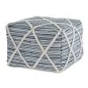 Blue Cross Woven Square Floor Pouf Ottoman (20 in.) by Home Decorators Collection