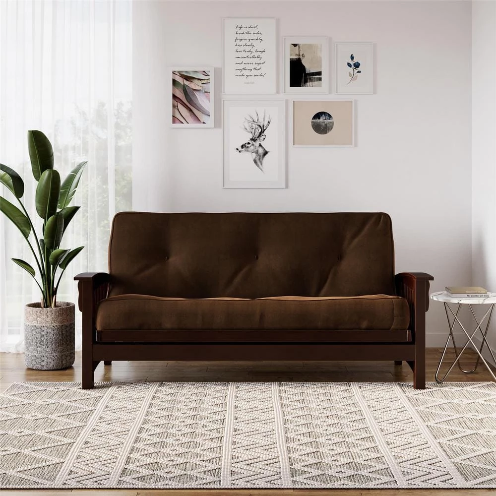 Classic 8 in. Independently Encased Coil Futon Full Size Mattress Brown with CertiPUR-US Certified Foam by DHP - Image 8