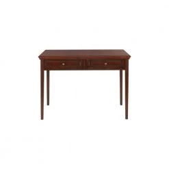 44 in. Rectangular Brown 2 Drawer Writing Desk with Solid Wood Material by Home Decorators Collection