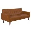 Fay Camel Faux Leather Upholstered Modern Futon by DHP