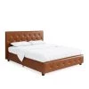 Dean 64.5 in. W Camel Faux Leather Upholstered Queen Bed by DHP