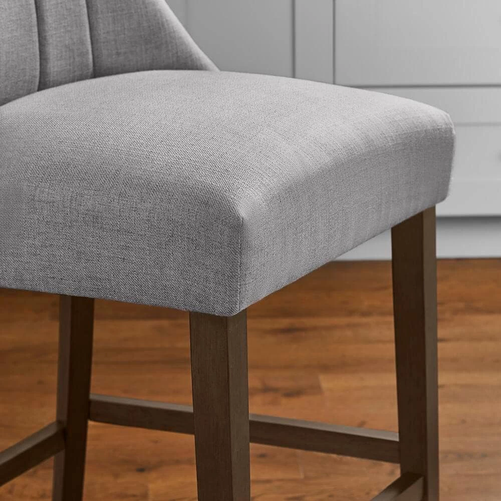 Scotsfield Channel Tufted Upholstered Bar Stools in Charcoal (Set of 2) by Home Decorators Collection - Image 4