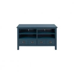 Whitehaven Charleston Teal Wood TV stand with Adjustable Shelves and Two Drawers (45 in. W x 26 in. H) by Home Decorators Collection