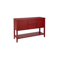 Burton 56 in. Red Standard Rectangle Wood Console Table with Drawers by Home Decorators Collection