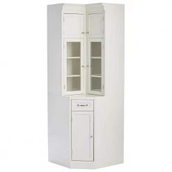 Royce 82 in. Cream White Corner Cabinet by Home Decorators Collection