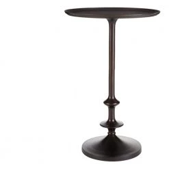 Bellkirk Round Dark Bronze Metal Accent Table (14.5 in. W x 22.25 in. H) by Home Decorators Collection