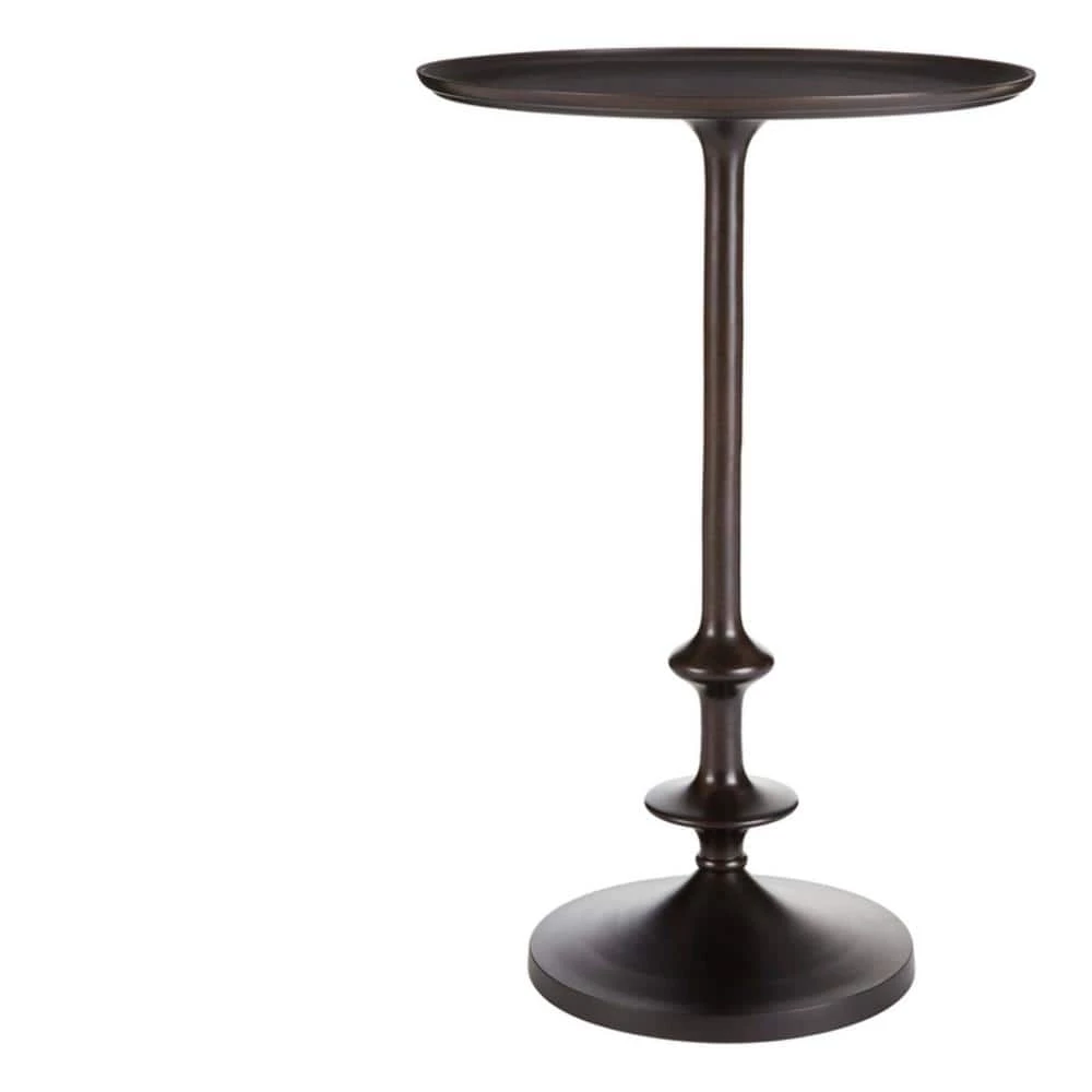 Bellkirk Round Dark Bronze Metal Accent Table (14.5 in. W x 22.25 in. H) by Home Decorators Collection
