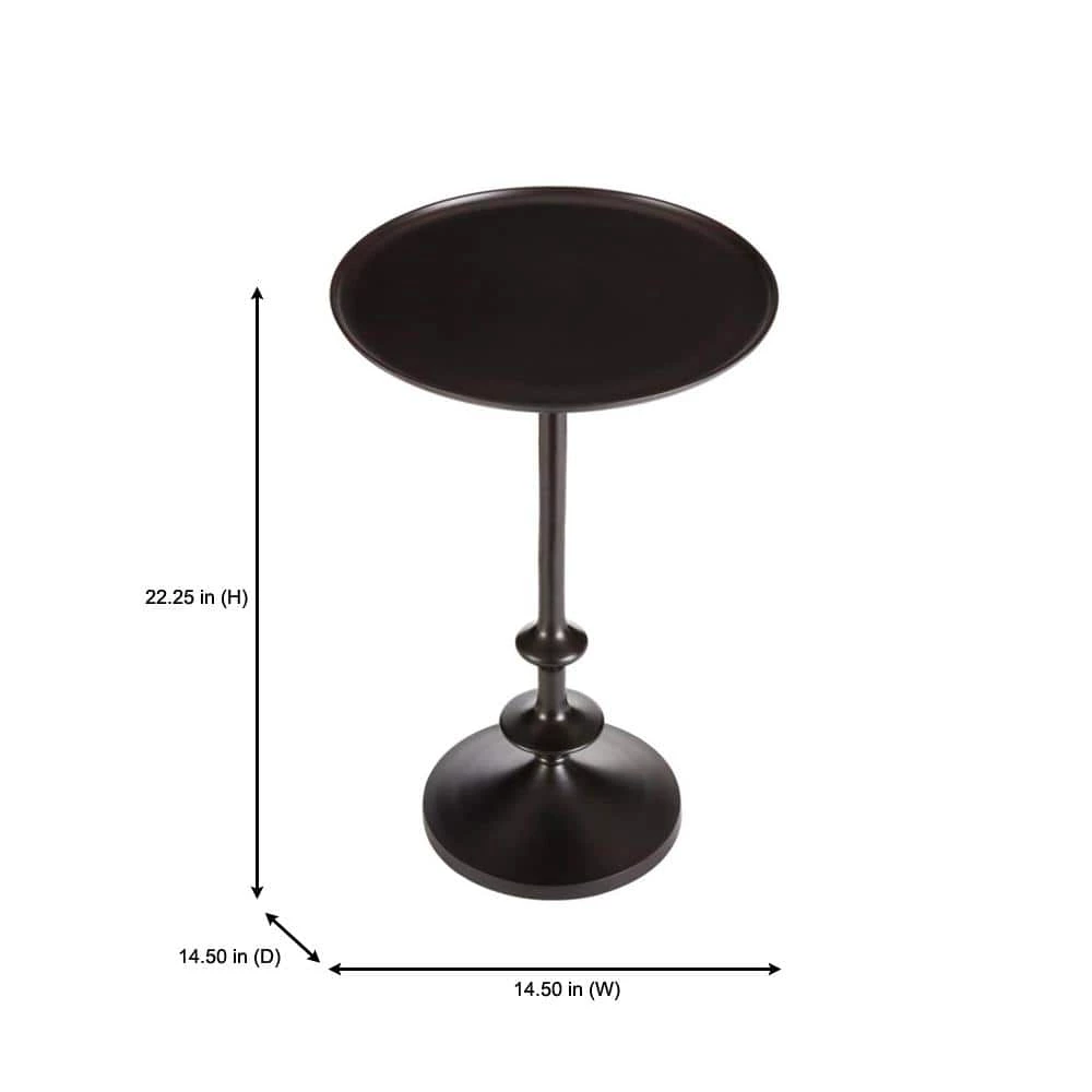 Bellkirk Round Dark Bronze Metal Accent Table (14.5 in. W x 22.25 in. H) by Home Decorators Collection - Image 2