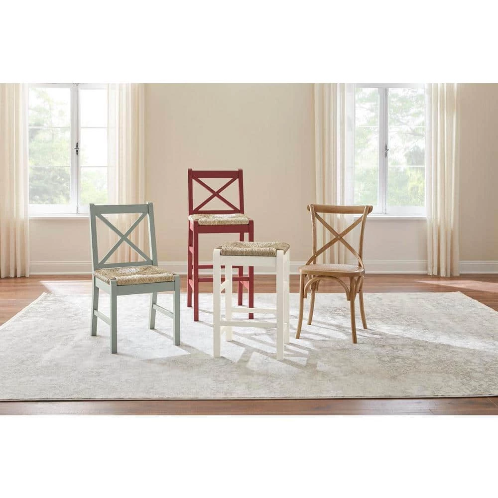 Dorsey Black Wood Dining Chair with Cross Back and Rush Seat (Set of 2) (17.72 in. W x 35.43 in. H) by Home Decorators Collection - Image 8