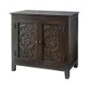 Katya Dark Coffee Hand Carved Wood Nightstand (32 in W. X 30 in H.) by Home Decorators Collection