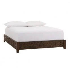 Katya Dark Coffee Wood King Standard Bed (79 in. W x 12 in. H) by Home Decorators Collection