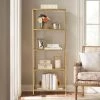 62.25 in. Gold Leaf Metal 4-shelf Accent Bookcase with Open Back by Home Decorators Collection