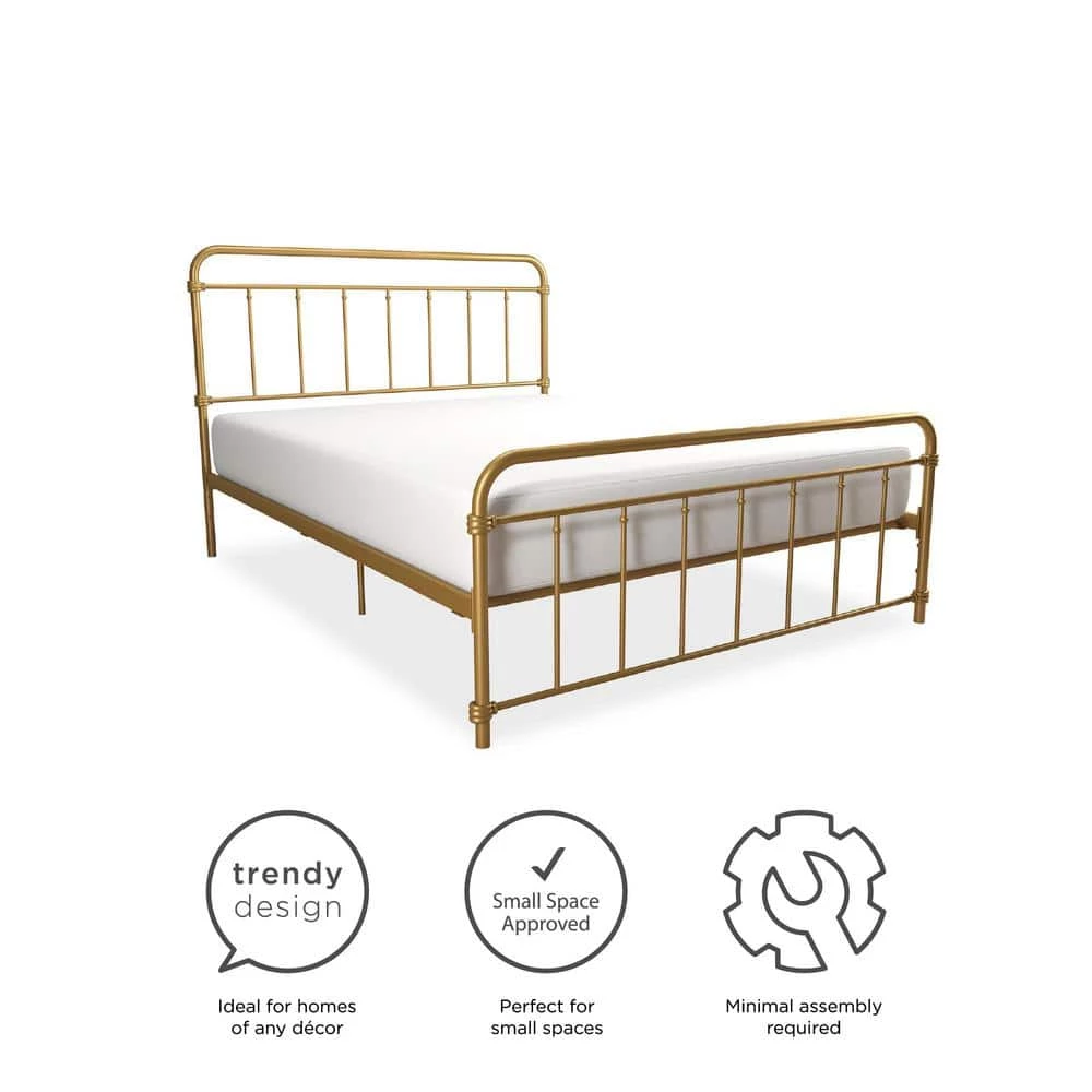 Windsor Gold Full Metal Bed by DHP - Image 8