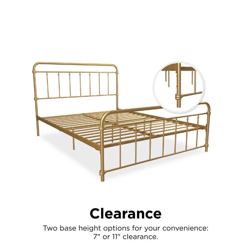 Windsor Gold Full Metal Bed by DHP - Image 6