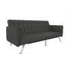Eva Gray Linen Upholstered Convertible Futon and Sofa Sleeper by DHP