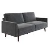 Jena Gray Velvet Futon with Coils by DHP