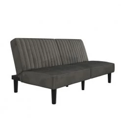Maeva Gray Velvet Upholstered Futon by DHP