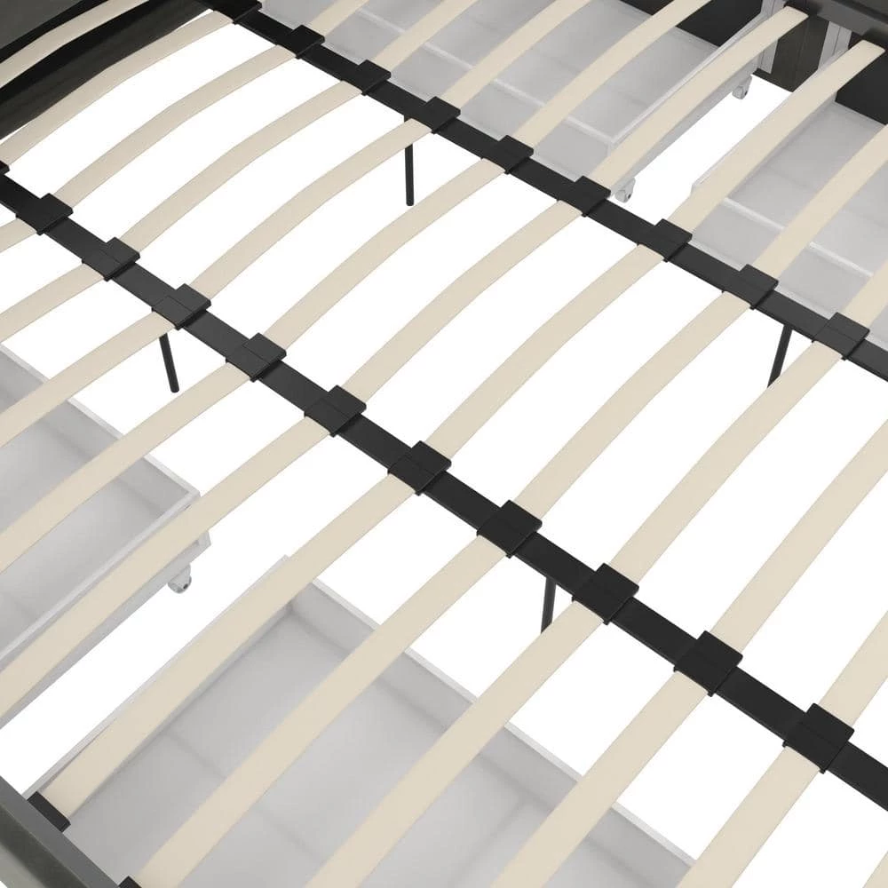 Ryan Gray Velvet Upholstered King Bed with Storage by DHP - Image 7