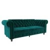 Furini Green Velvet Sofa Futon Mattress by DHP