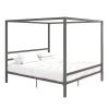 Rory Gunmetal Gray Metal King Canopy Bed by DHP